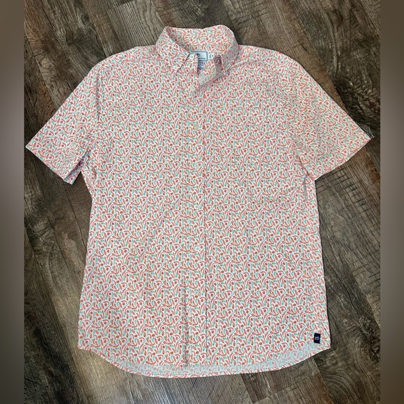 Southern Tide Shirt Men S Intercoastal Red Green Peppers Geometric Stretch - Picture 1 of 8
